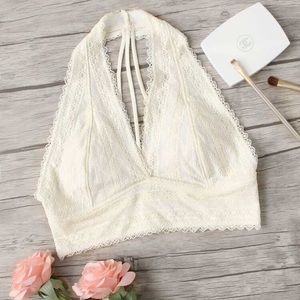Shein White Halter Bralette